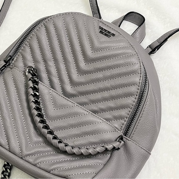 Victorias Secret Gray Quilted Mini Backpack - Picture 2 of 11